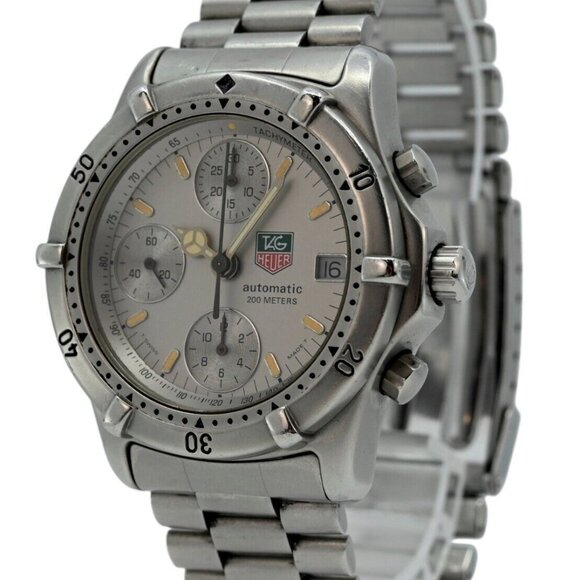 Rare Men's Tag Heuer 38mm 2000 Series Automatic Stainless Chrono Watch- 760.306! - Picture 2 of 10